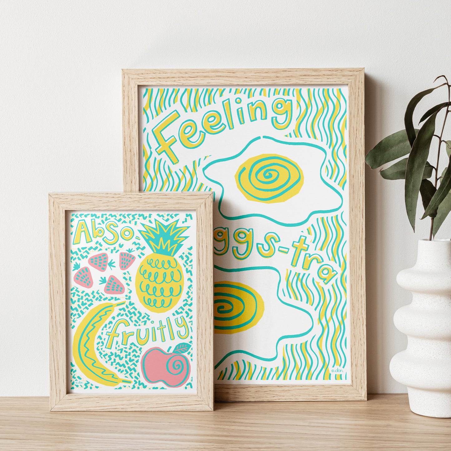 Feeling Eggs-tra Art Print in Blue