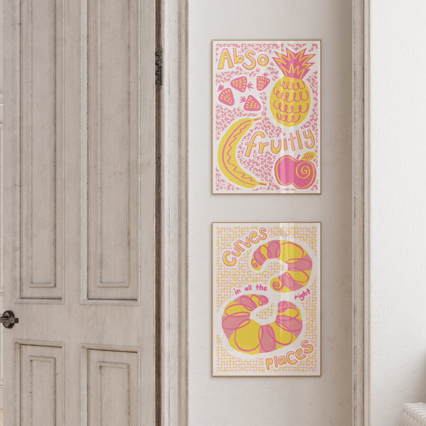 Croissant Art Print in Pink