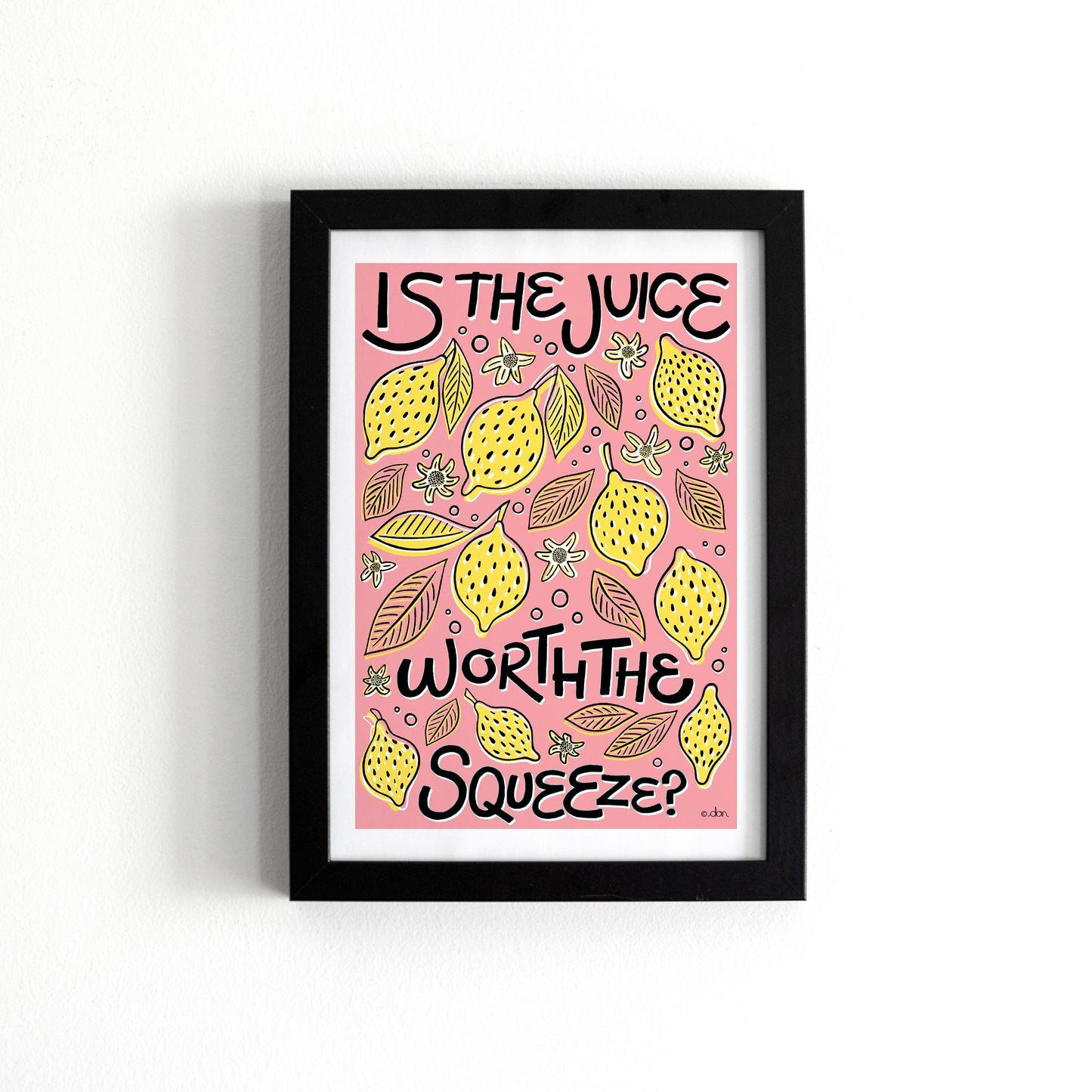 Lemon Squeeze Kitchen/Dining Art Print Pink