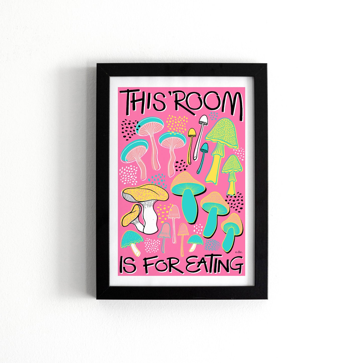 Mushroom Kitchen Art Print Pink