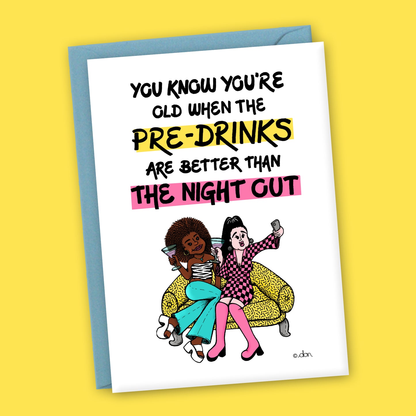 Pre-drinks vs Night Out A6 Greeting Card