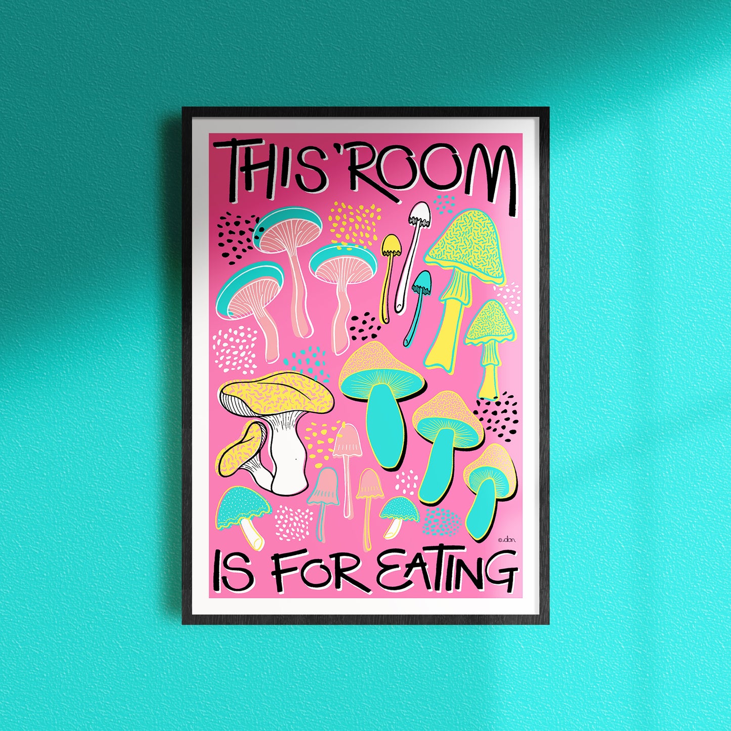 Mushroom Kitchen Art Print Pink