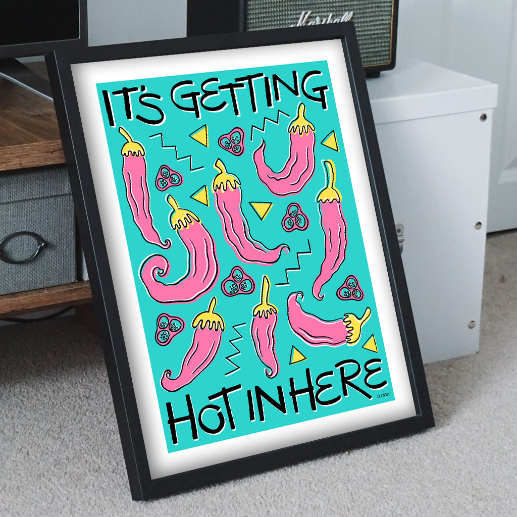 Chilli 'Hot in Here' Kitchen/Dining Art Print Blue