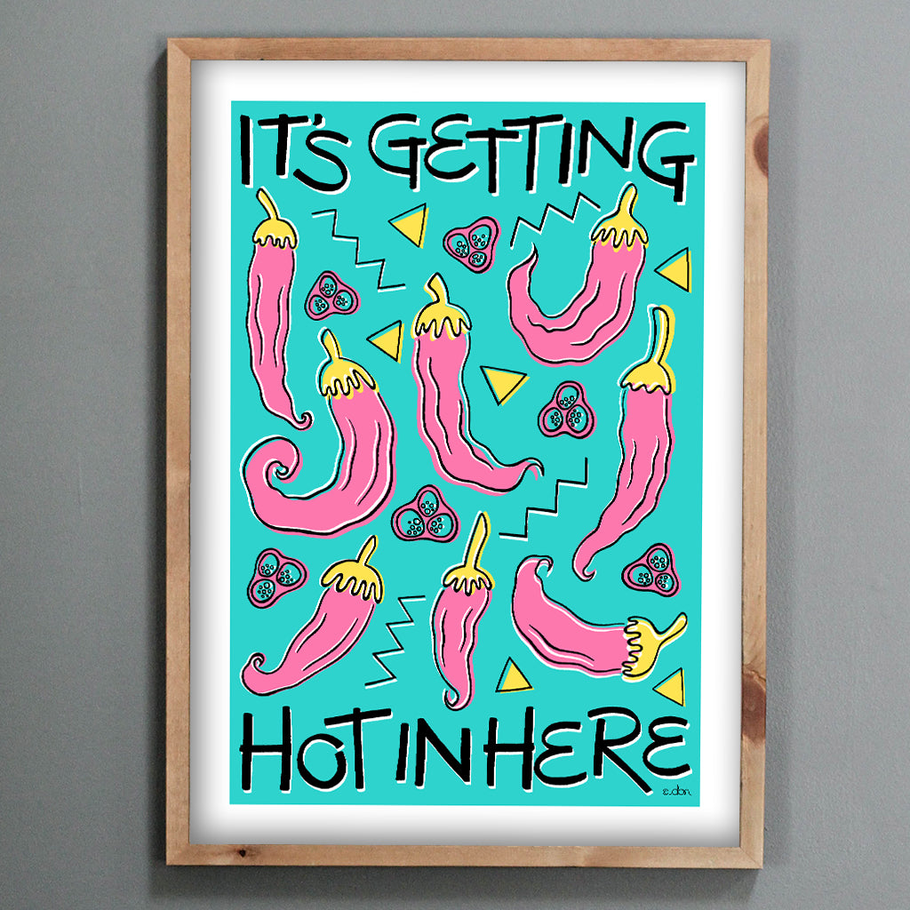 Chilli 'Hot in Here' Kitchen/Dining Art Print Blue