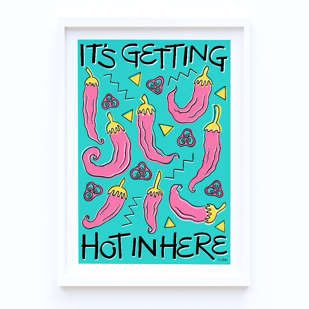 Chilli 'Hot in Here' Kitchen/Dining Art Print Blue