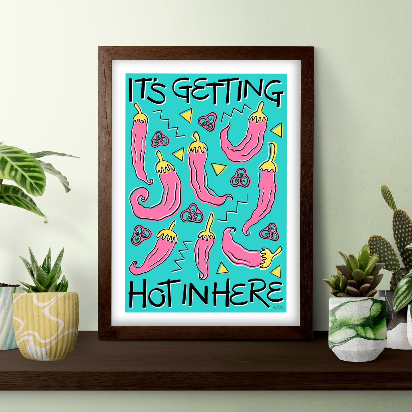 Chilli 'Hot in Here' Kitchen/Dining Art Print Blue