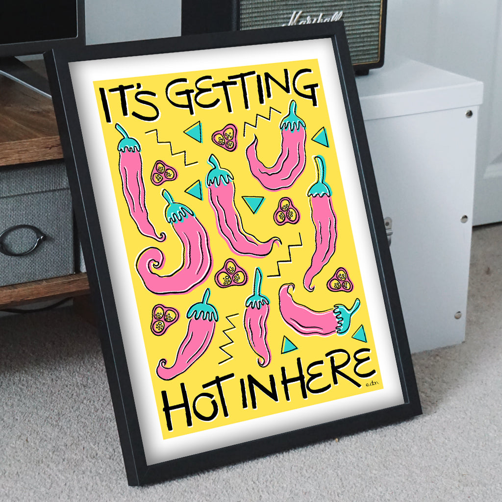 Chilli 'Hot in Here' Kitchen/Dining Art Print Yellow