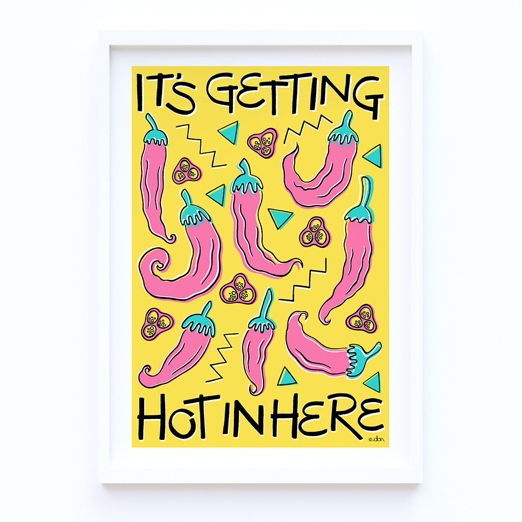 Chilli 'Hot in Here' Kitchen/Dining Art Print Yellow