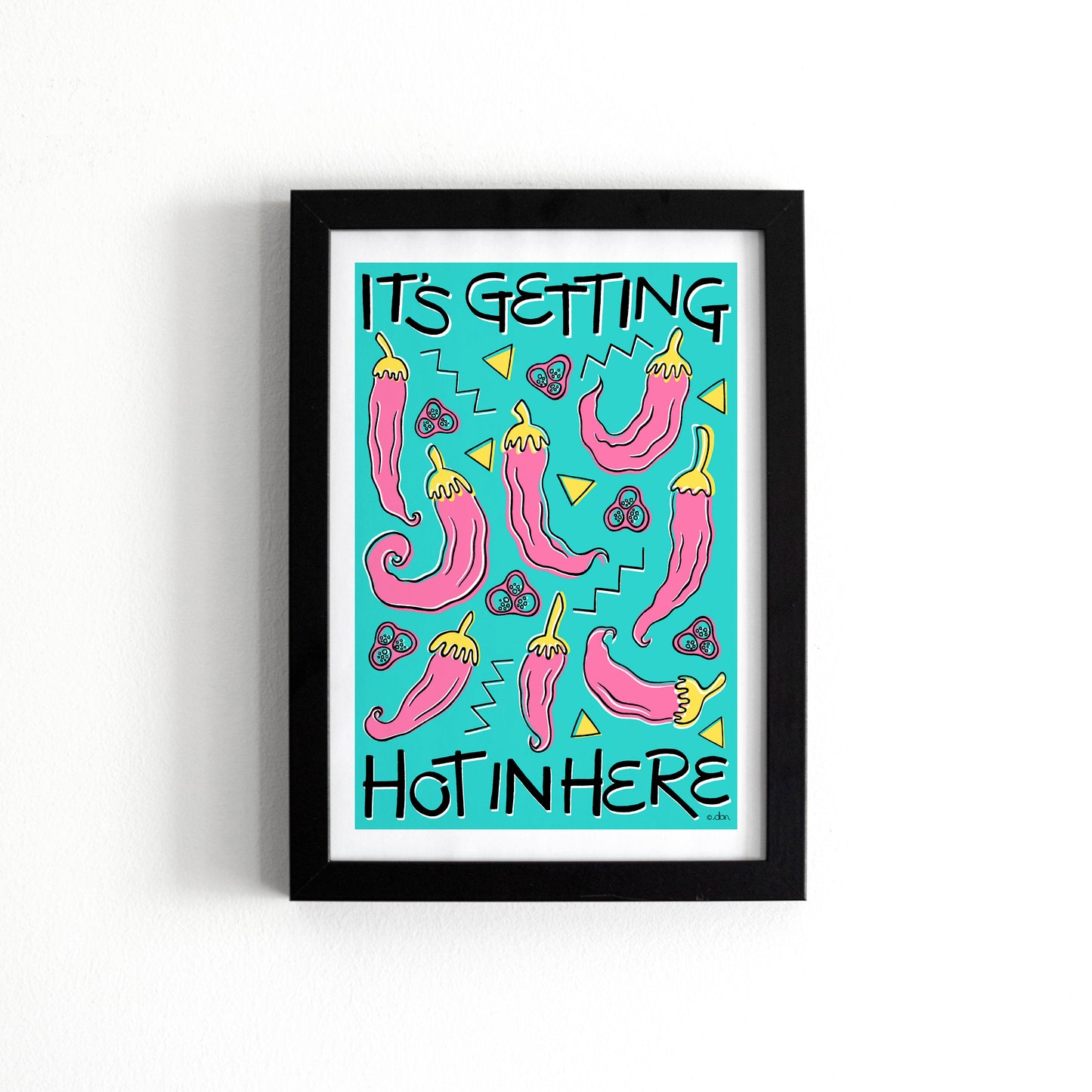 Chilli 'Hot in Here' Kitchen/Dining Art Print Blue