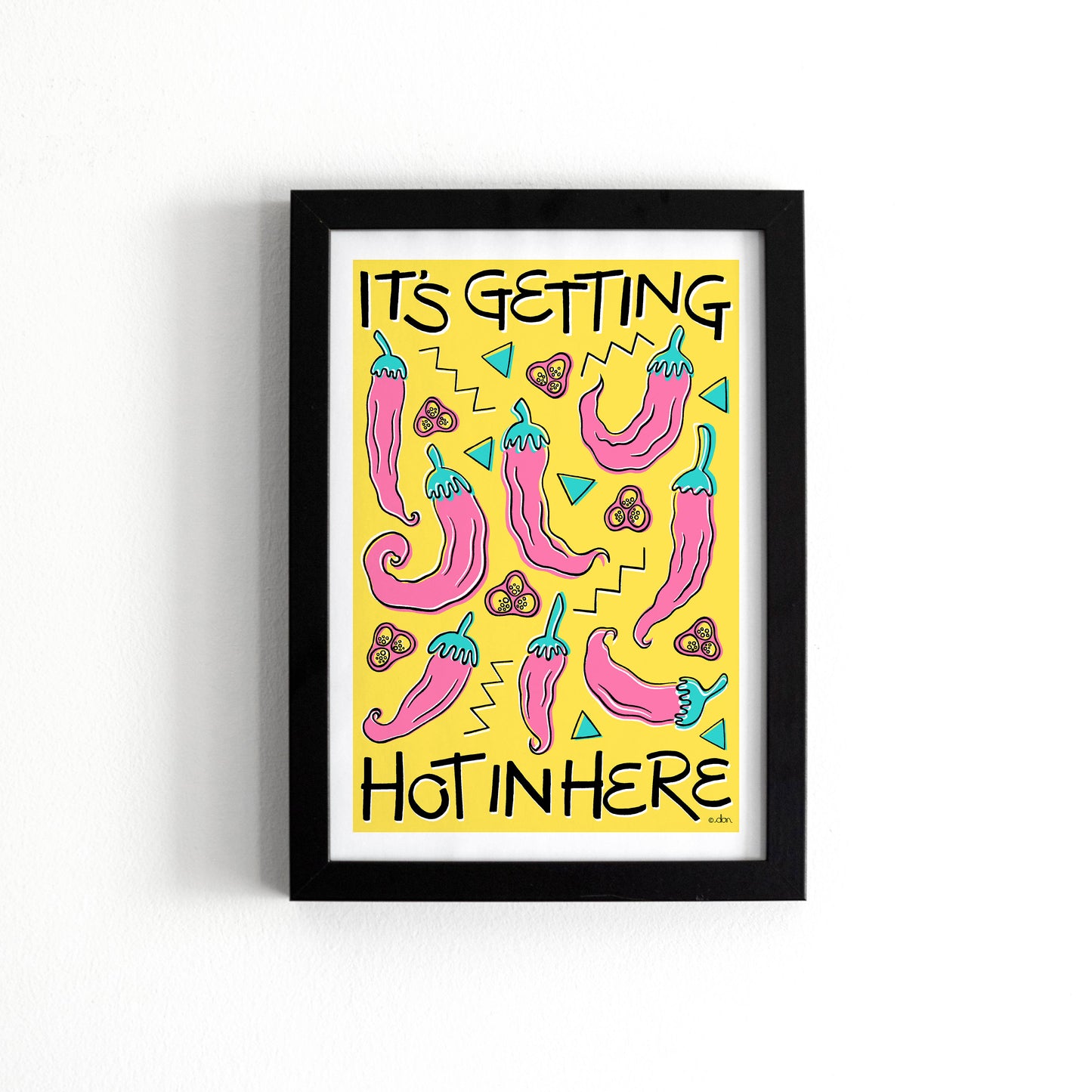 Chilli 'Hot in Here' Kitchen/Dining Art Print Yellow