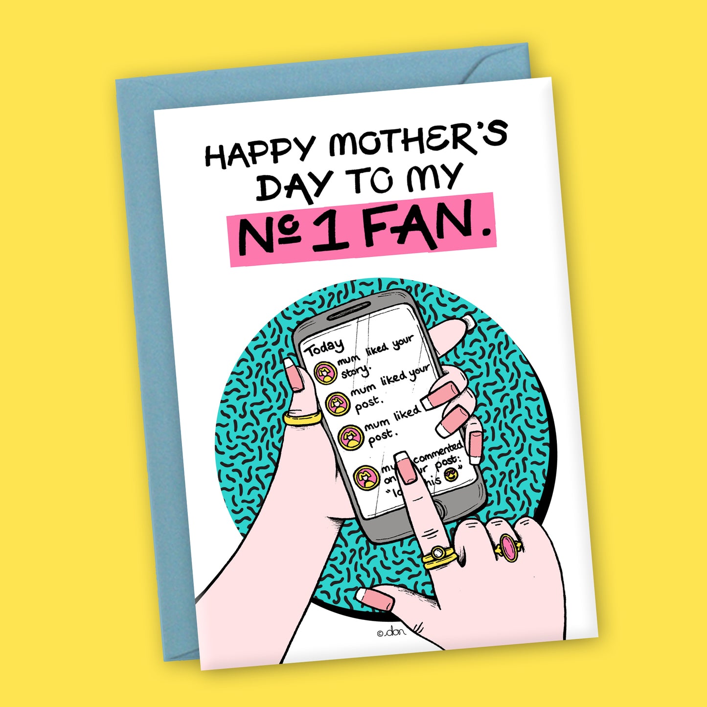 No.1 Fan Mum A6 Greeting Card
