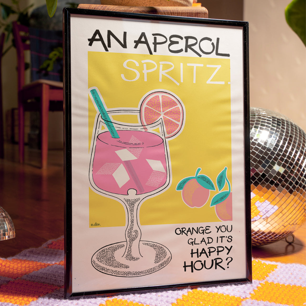 Aperol Spritz Cocktail Bar/Kitchen Art Print