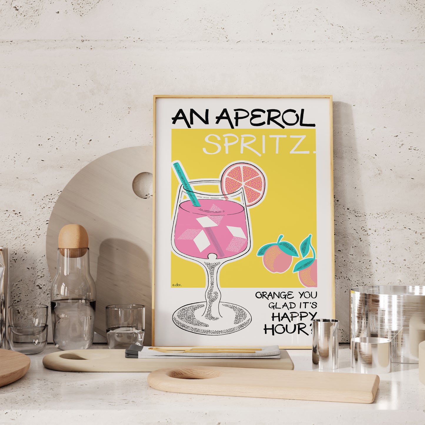 Aperol Spritz Cocktail Bar/Kitchen Art Print