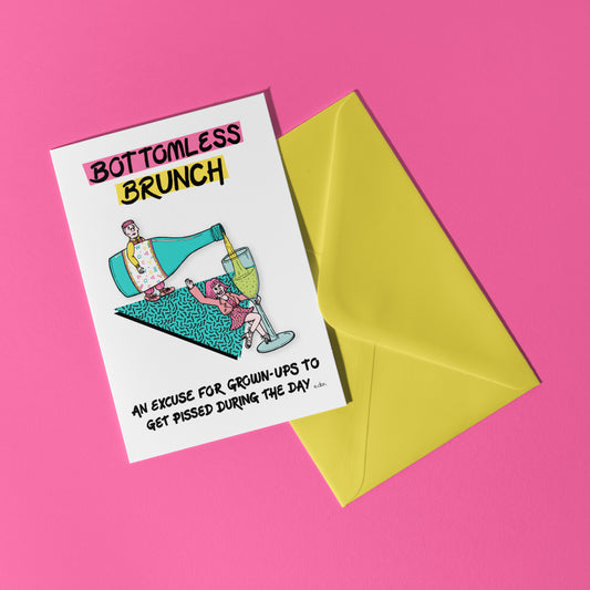 Bottomless Brunch A6 Greeting Card