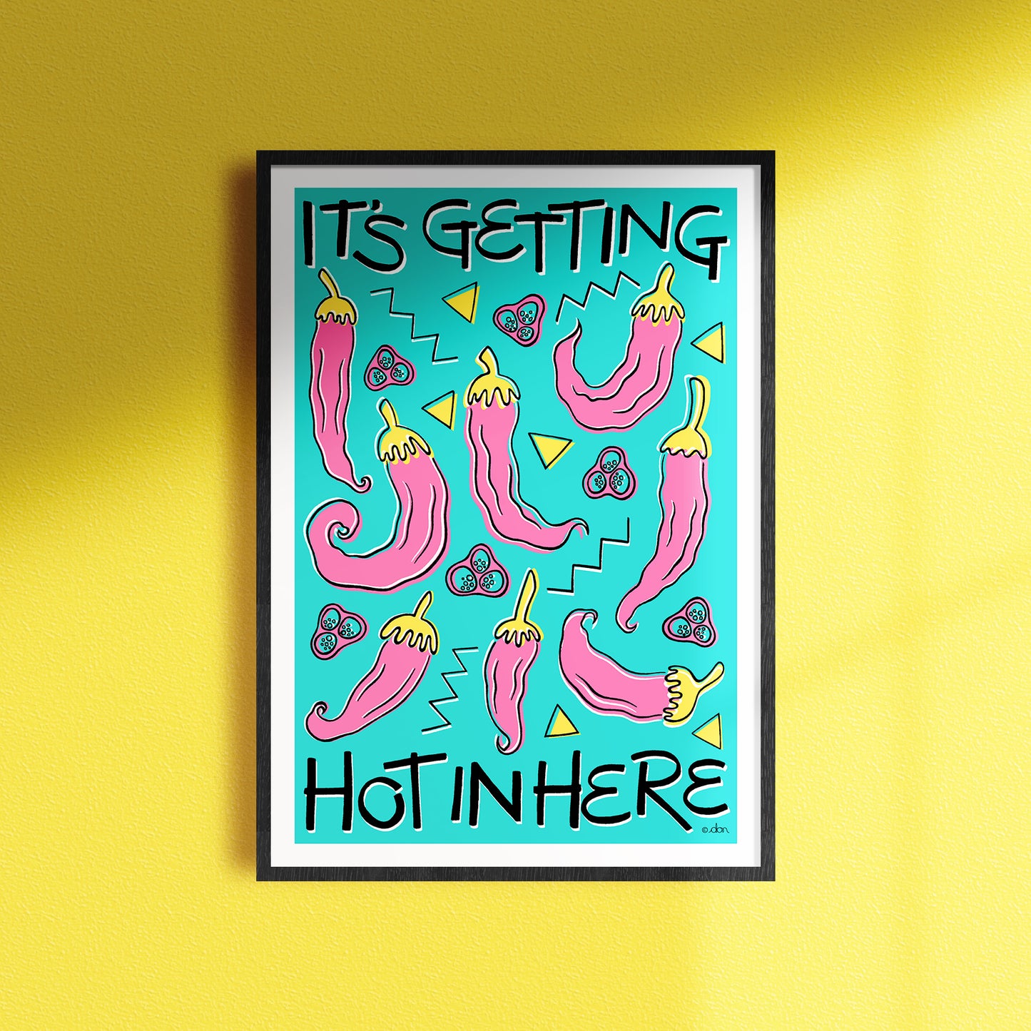 Chilli 'Hot in Here' Kitchen/Dining Art Print Blue