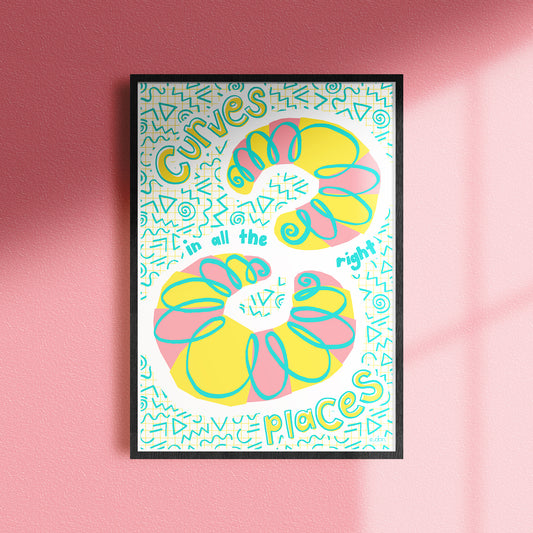 Croissant Art Print in Blue