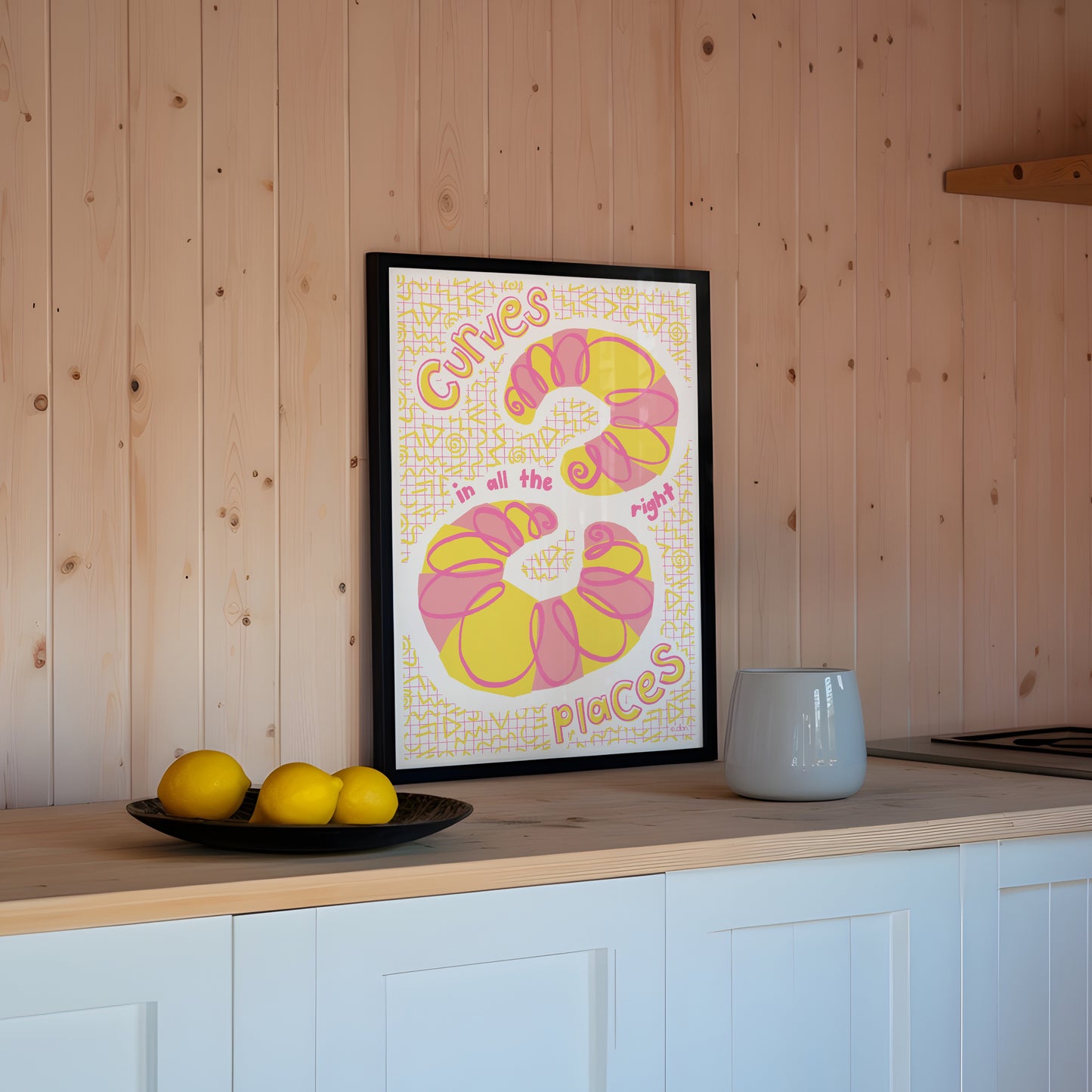 Croissant Art Print in Pink