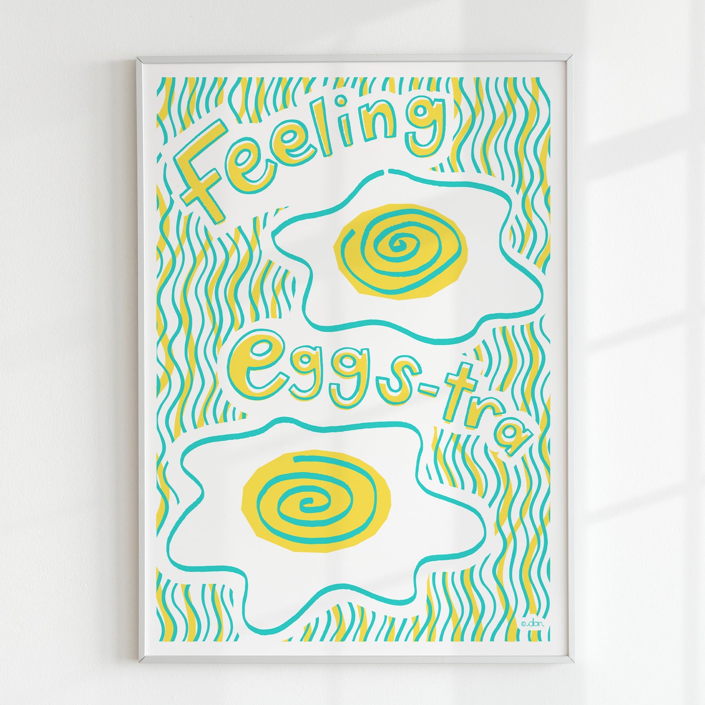 Feeling Eggs-tra Art Print in Blue