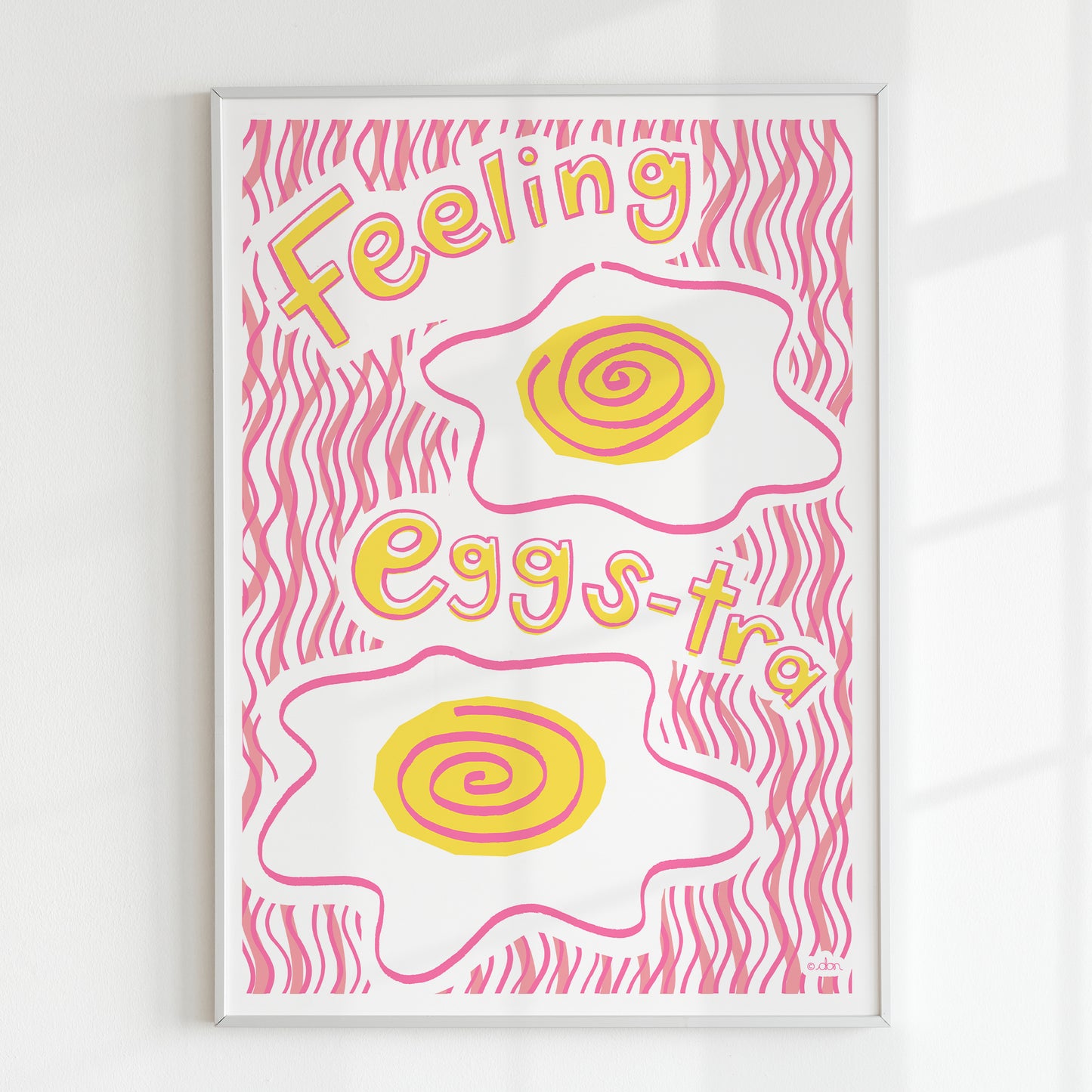 Feeling Eggs-tra Art Print in Pink