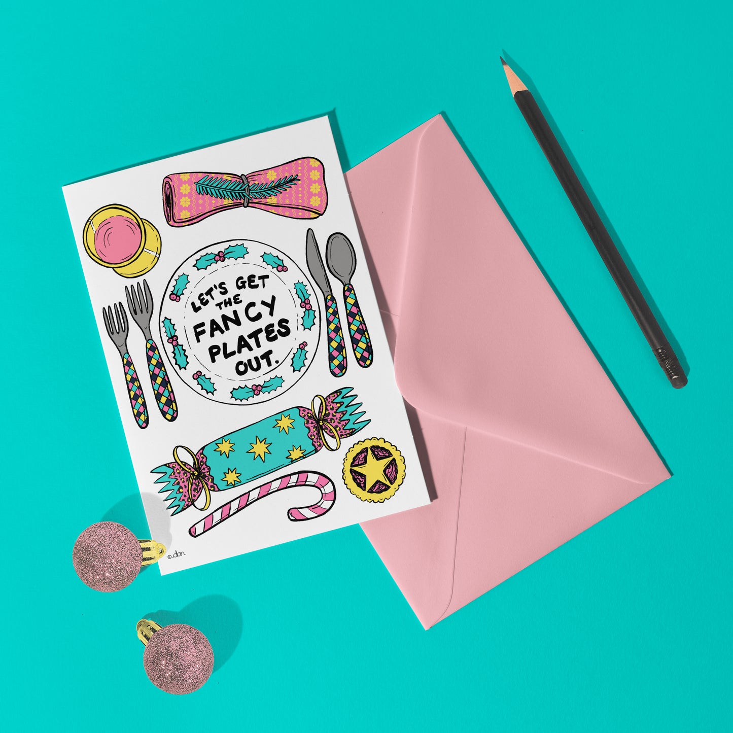 Fancy Plates A6 Christmas Card