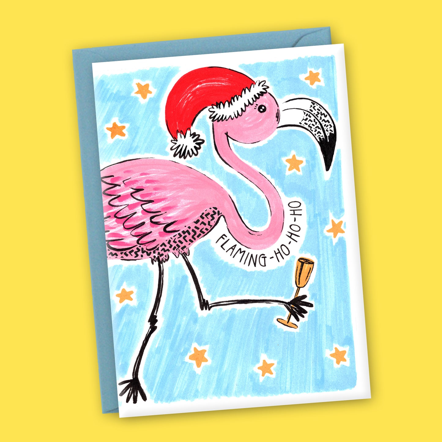 'Flaming-ho-ho-ho' A6 Flamingo Bird Christmas Card