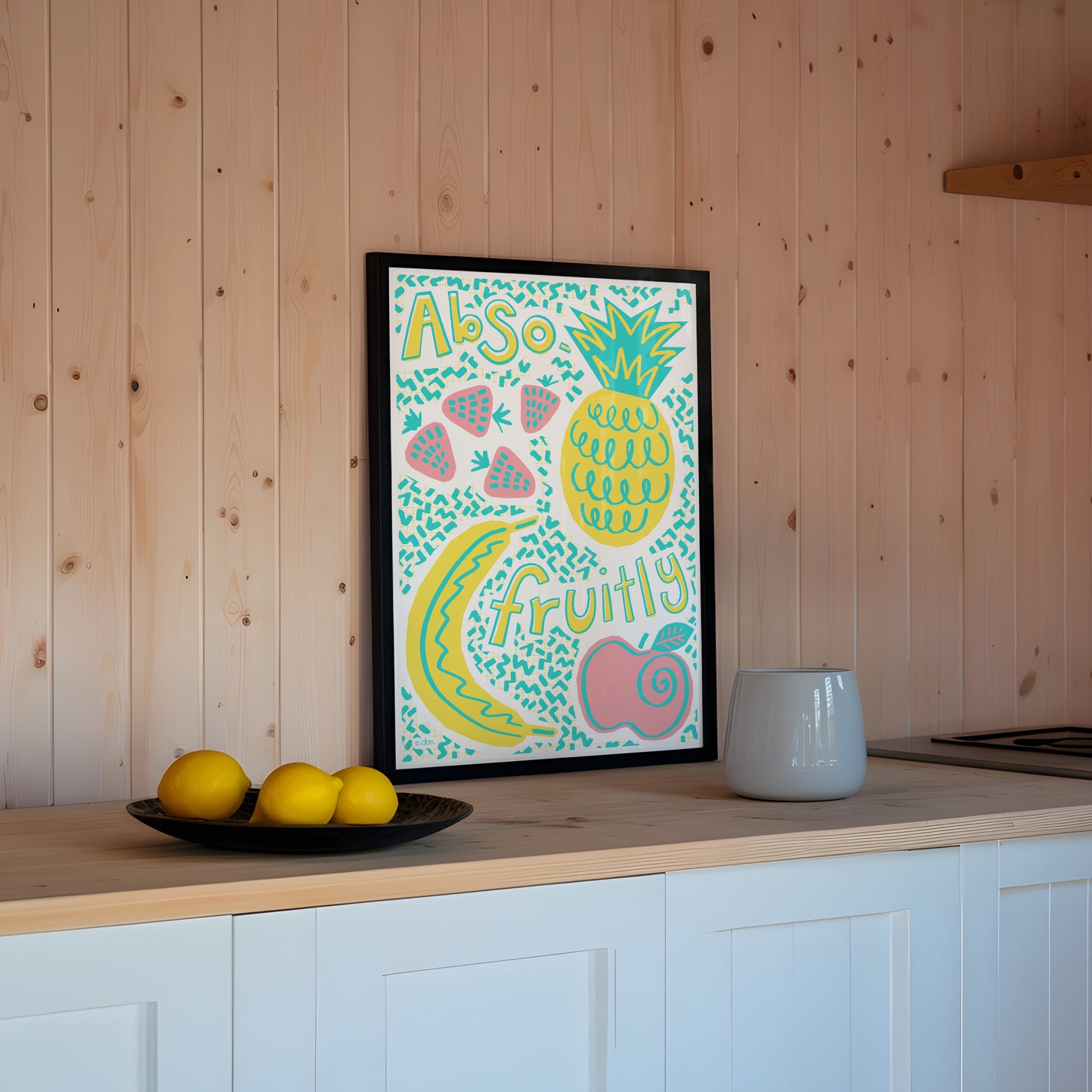 Fruit Art Print in Blue