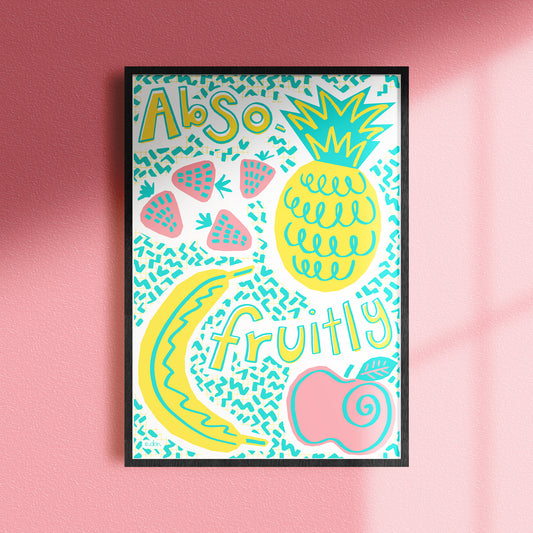 Fruit Art Print in Blue