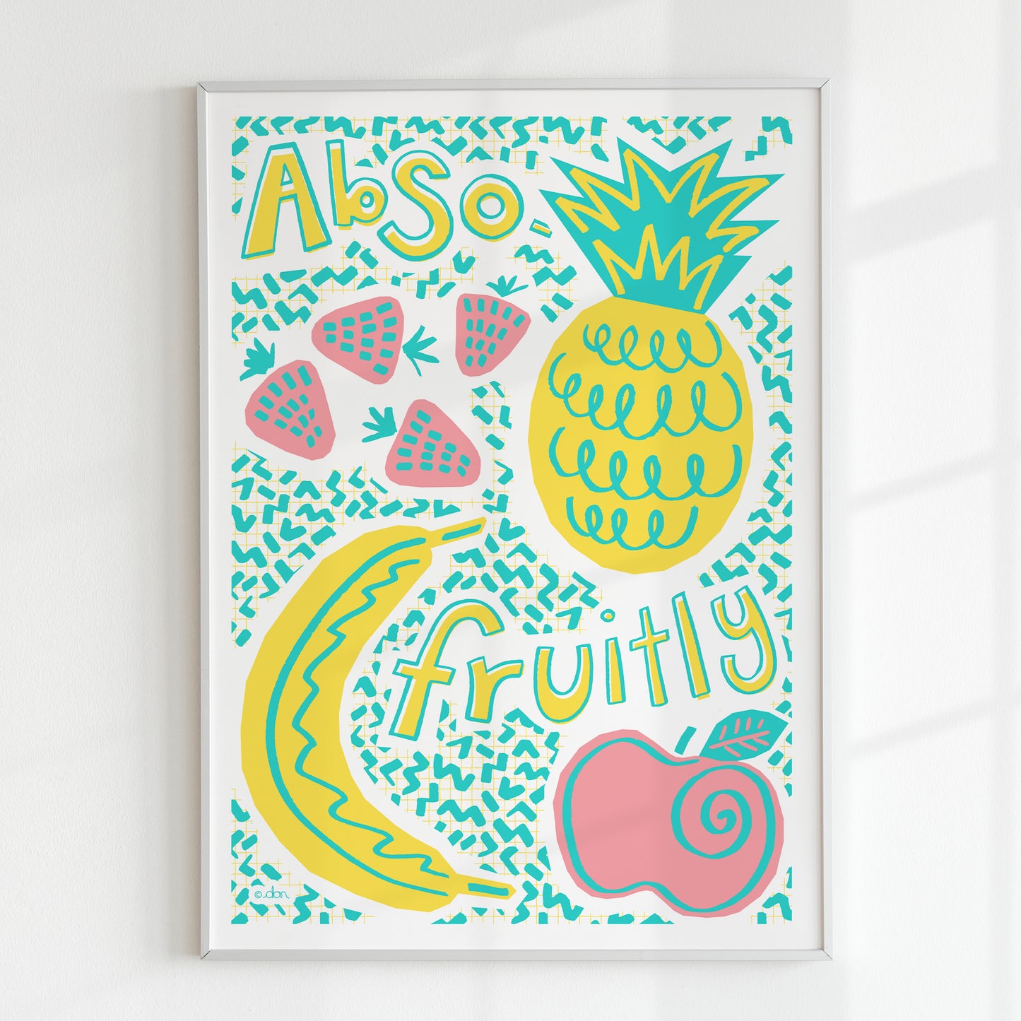 Fruit Art Print in Blue