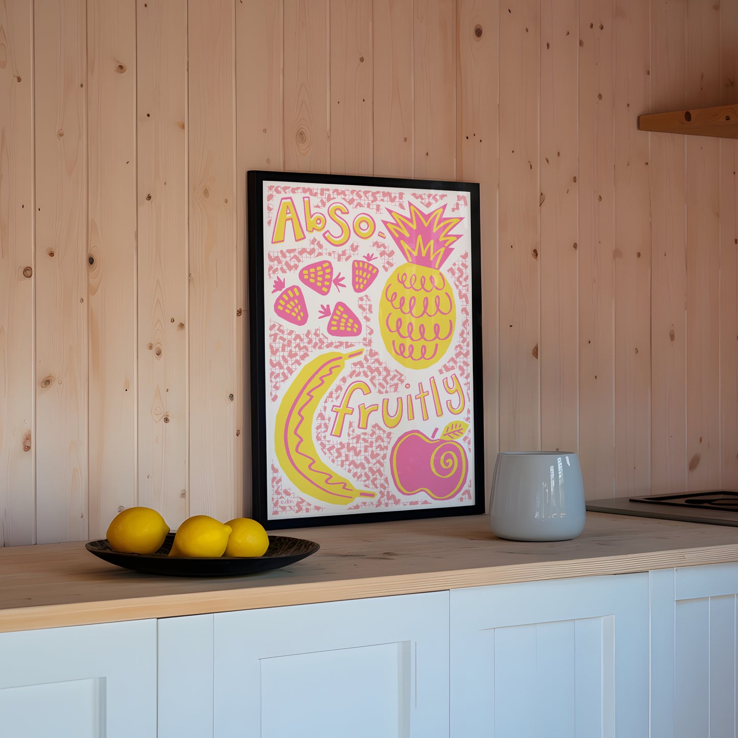 Fruit Art Print in Pink