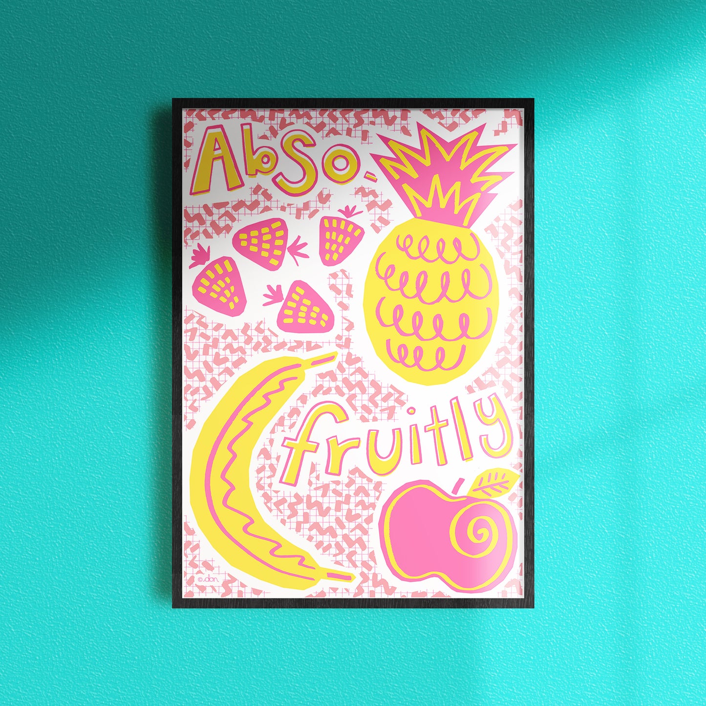 Fruit Art Print in Pink