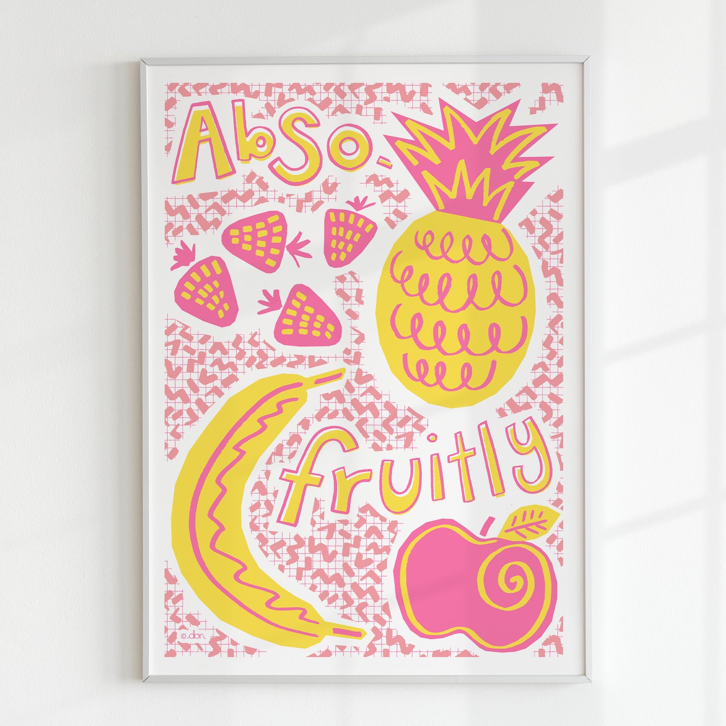 Fruit Art Print in Pink