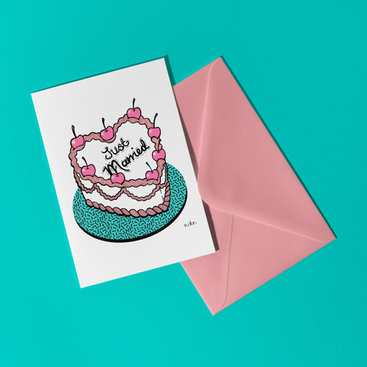 Just Married A6 Greeting Card