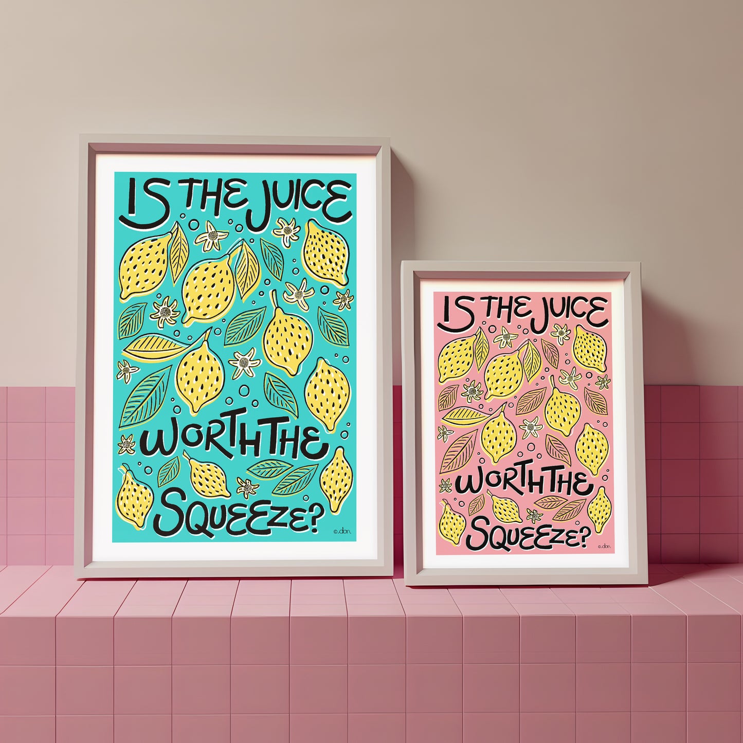 Lemon Squeeze Kitchen/Dining Art Print Blue
