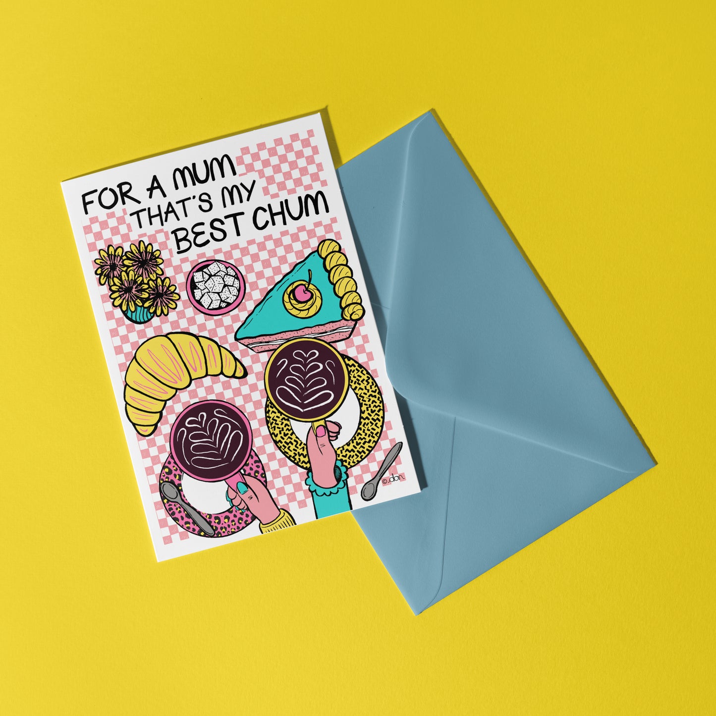 Mum Best Chum Coffee & Cake A6 Greeting Card