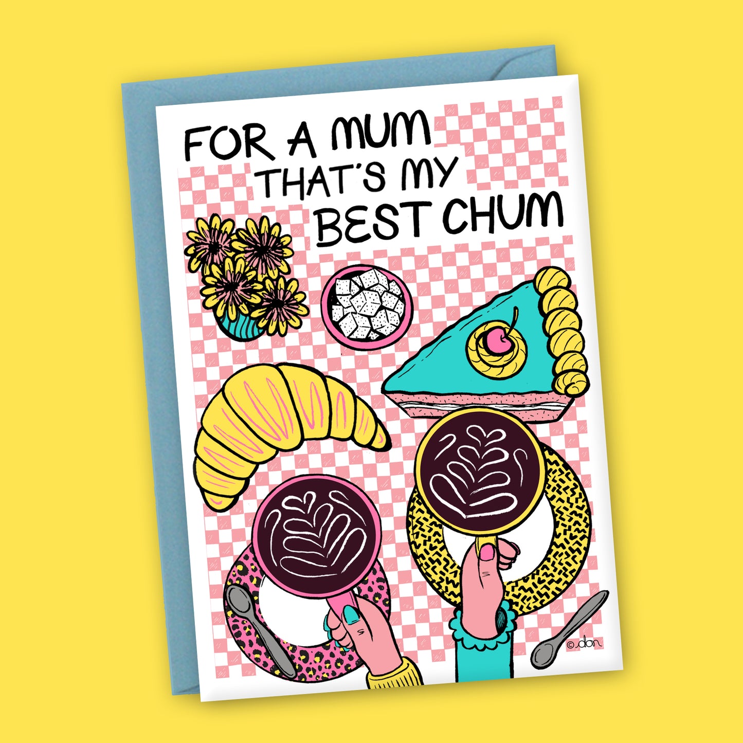 Mum Best Chum Coffee & Cake A6 Greeting Card