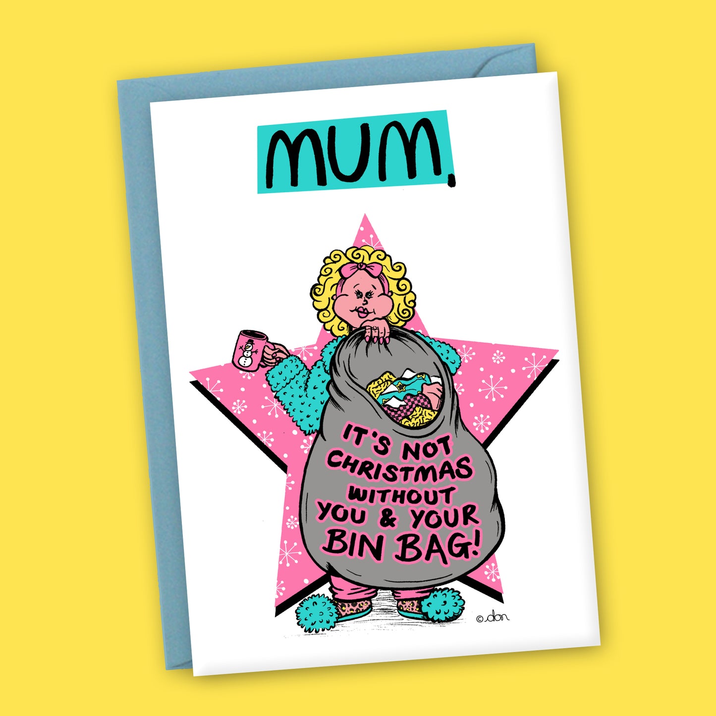 Mum's Bin Bag A6 Christmas Card