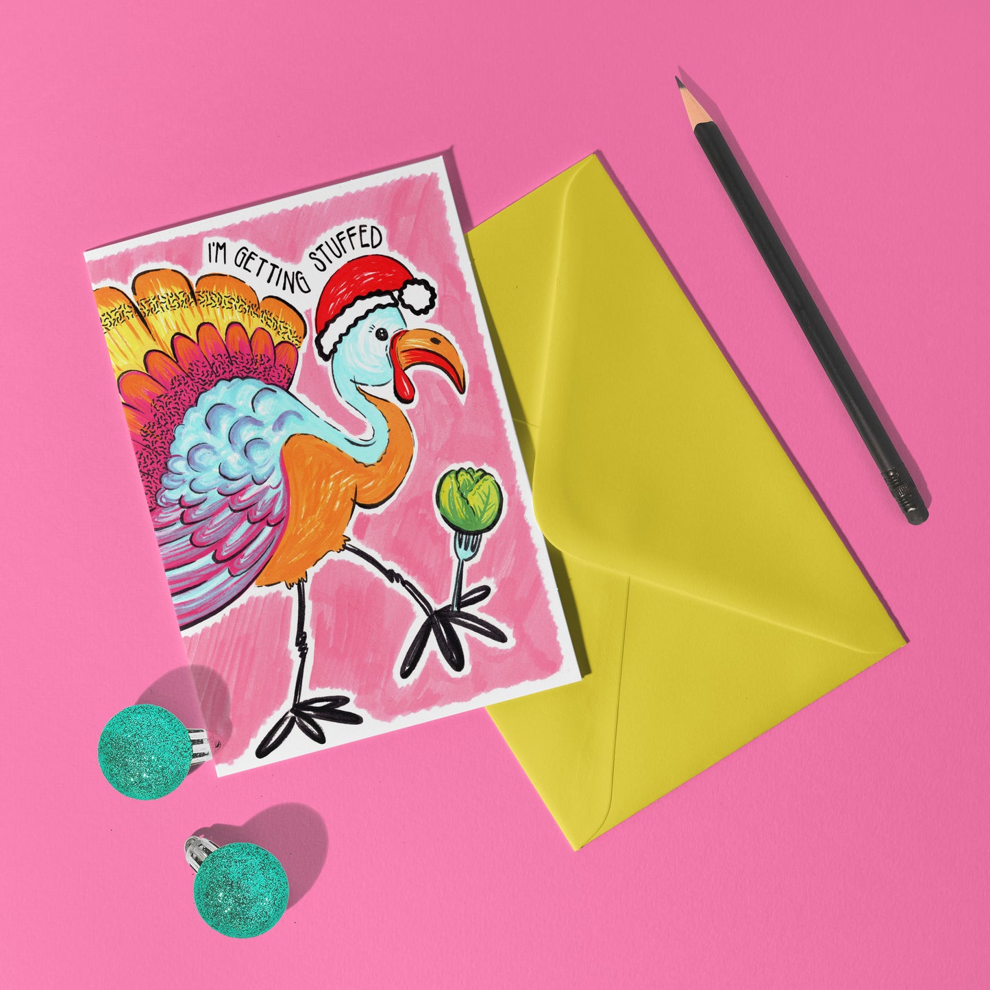 'I'm Getting Stuffed' A6 Turkey Bird Christmas Card